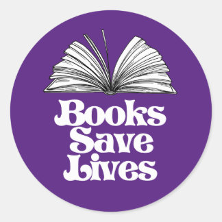 Books Save Lives Classic Round Sticker