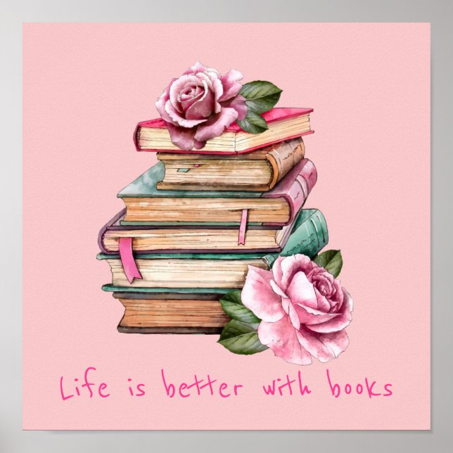 Books slogan classroom or library kid's room  post poster (Front)