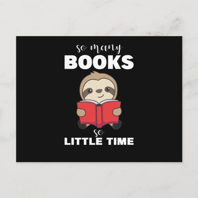 Books Sloth Read Book Bookworm Bookworm Postcard (Front)