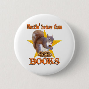 Books Squirrel 6 Cm Round Badge