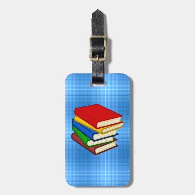 BOOKS STACKED LUGGAGE TAG (Front Vertical)