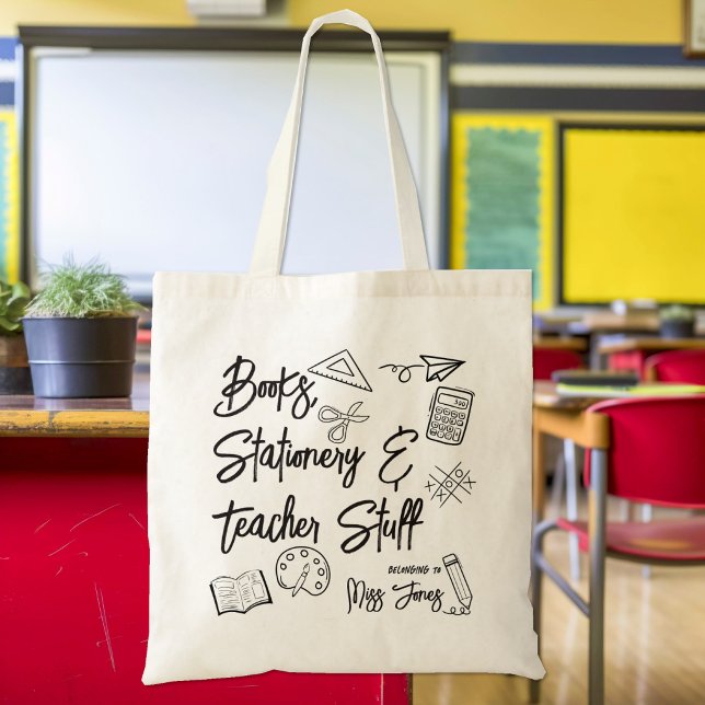 books stationery & Teacher Stuff Personalised Tote Bag (Creator Uploaded)