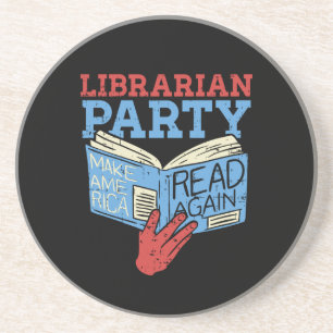 Books - The Librarian Party Book Lover Gift Coaster