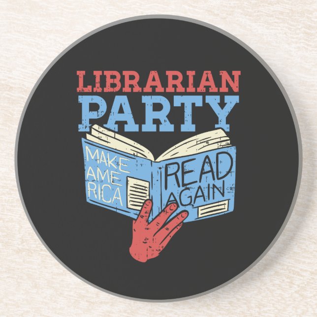 Books - The Librarian Party Book Lover Gift Coaster (Front)