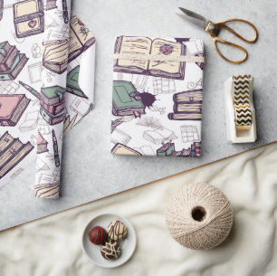 Books to read wrapping paper