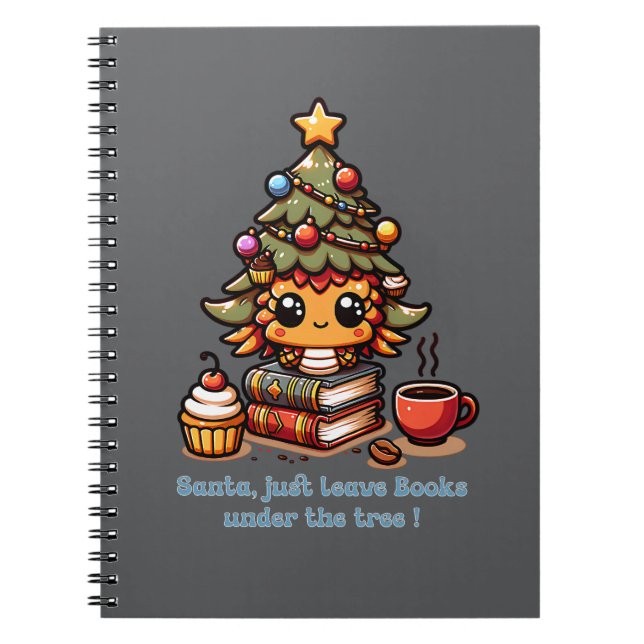 Books under kawaii Christmas tree - Funny Santa (Front)