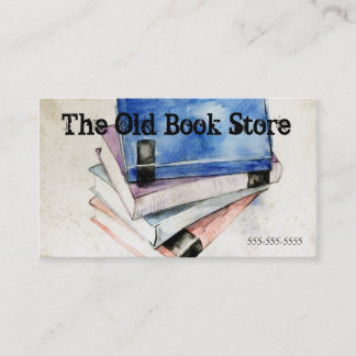 Books Watercolor, Used Book Covers Colourful Business Card