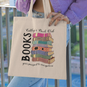 Books Your Passport To Everywhere Book Club Tote Bag