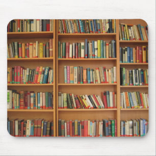 Bookshelf background mouse pad
