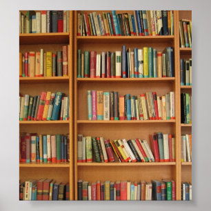 Bookshelf background poster