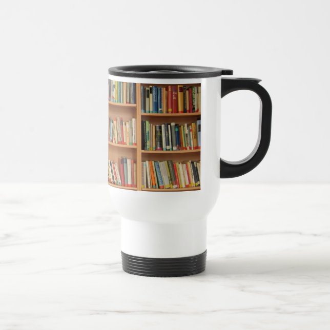 Bookshelf background travel mug (Right)