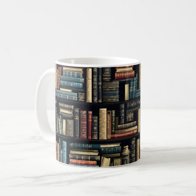 Bookshelf Books Coffee Mug (Front Left)