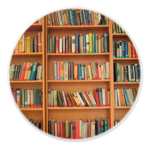 Bookshelf Books Library Bookworm Reading Ceramic Knob