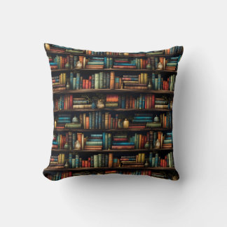 Bookshelf Books Library Bookworm Reading Cushion