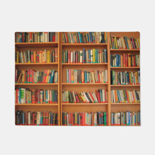 Bookshelf Books Library Bookworm Reading Doormat