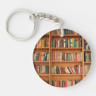 Bookshelf Books Library Bookworm Reading Key Ring
