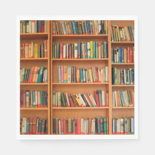 Bookshelf Books Library Bookworm Reading Napkin