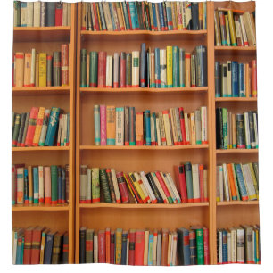 Bookshelf Books Library Bookworm Reading Shower Curtain
