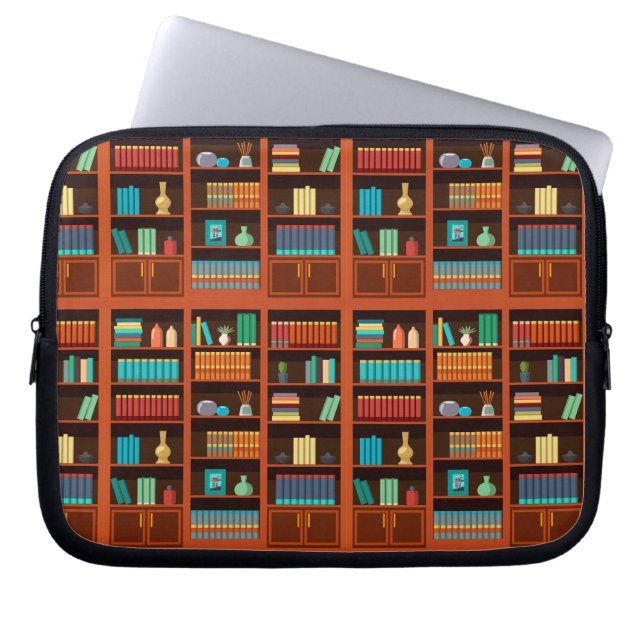 Bookshelf Illustration Electronics Bag (Front)