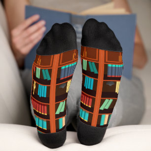 Bookshelf-Inspired Gift for Readers Socks