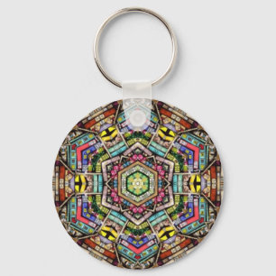 Bookshelf Kaleidoscope Key Ring
