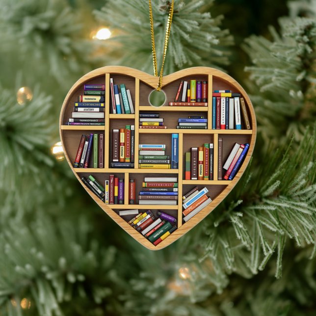  Bookshelf Librarian Bookworm Writter Reader Ceramic Tree Decoration (Tree)