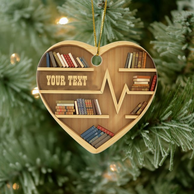  Bookshelf Librarian Bookworm Writter Reader  Ceramic Tree Decoration (Tree)