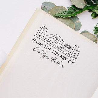 Bookshelf Personal Library Book Stamp