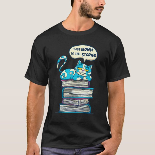 Bookshelf Reading Book  Cats T-Shirt (Front)