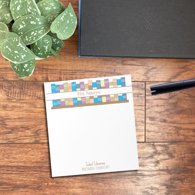 Bookshelf School Librarian Personalised Notepad (Creator Uploaded)