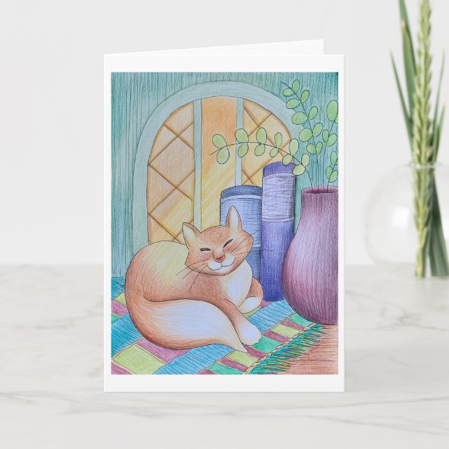 Bookshop Cat greeting card (Front)