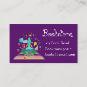 Bookshop, kids bookstore or online books business card
