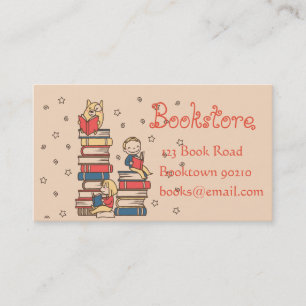 Bookshop, kids bookstore or online books business card
