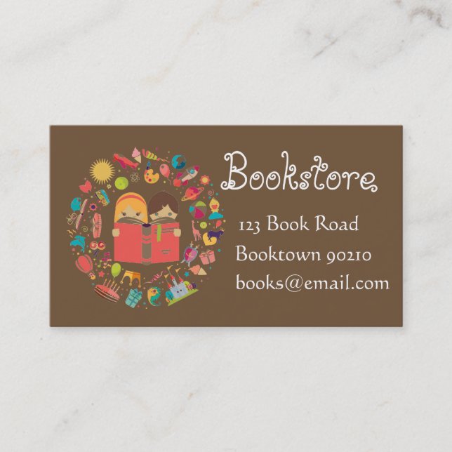 Bookshop,  kids bookstore or online books business card (Front)