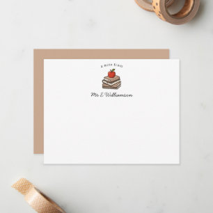 Bookstack and Apple Personalised Teacher Card