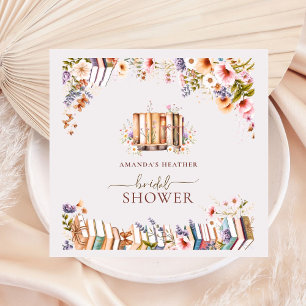 Bookstore Blush Wildflower Bridal Shower  Napkin