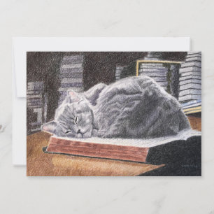 Bookstore Cat Customisable Invitation