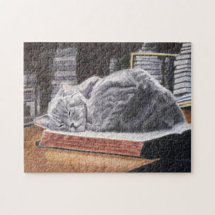 Bookstore Cat Jigsaw Puzzle