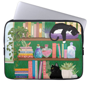 Bookstore cats laptop sleeve