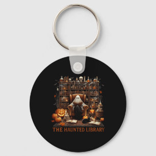 Bookstore Halloween Vintage Spooky Bookish Haunted Key Ring