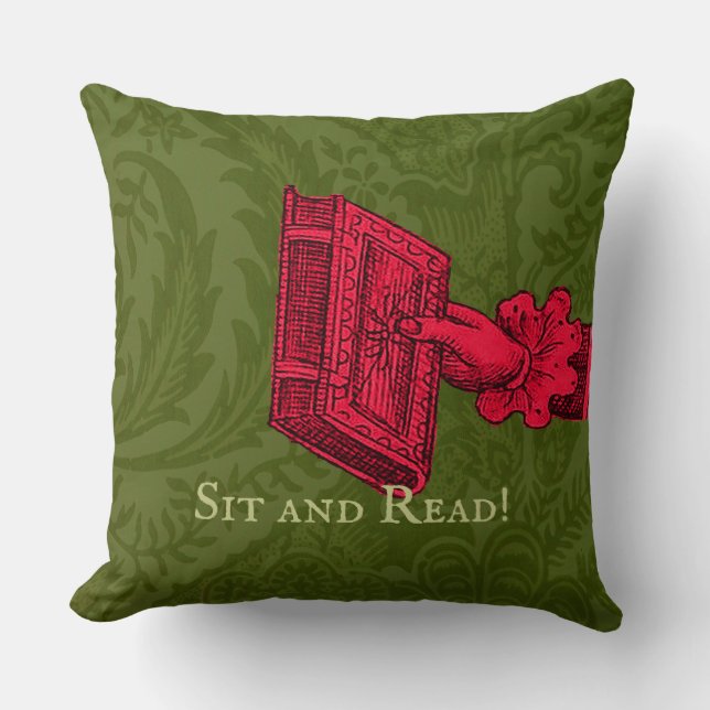 Bookstore, library, reading nook Green Cushion (Front)