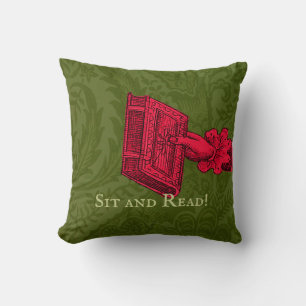 Bookstore, library, reading nook Green Cushion
