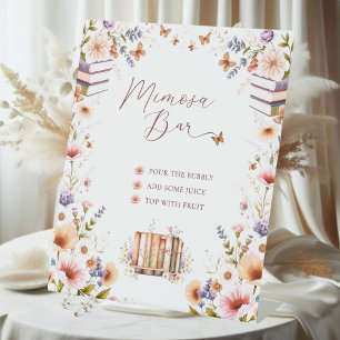 Bookstore Wildflower Bridal Shower Mimosa Bar Sign