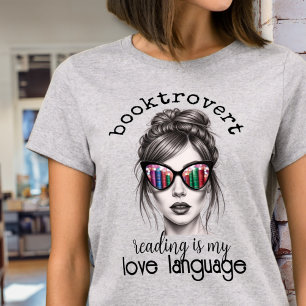 Booktrovert Book Lover Gift Bookish Love Language T-Shirt