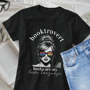 Booktrovert Books Are My Love Language Womens T-Shirt