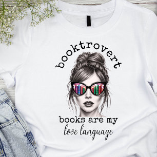 Booktrovert Books Are My Love Language Womens T-Shirt