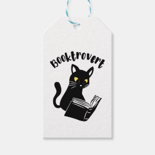 Booktrovert cat with book gift tags