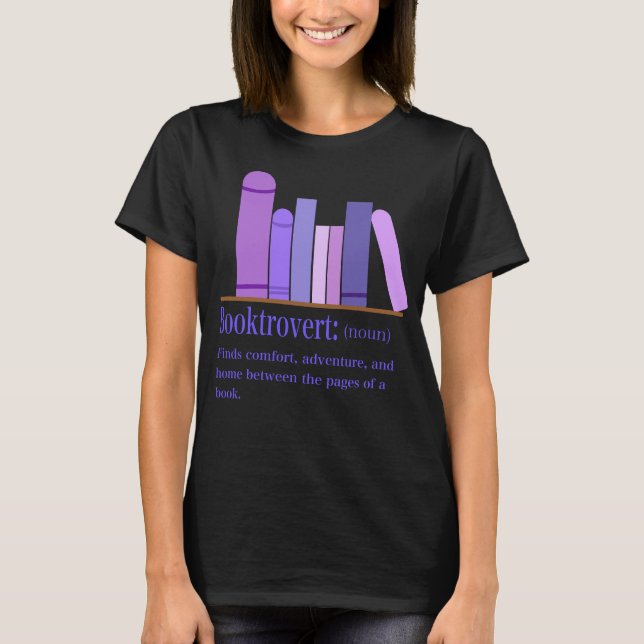 Booktrovert Definition – Cozy Book Lover Design T-Shirt (Front)