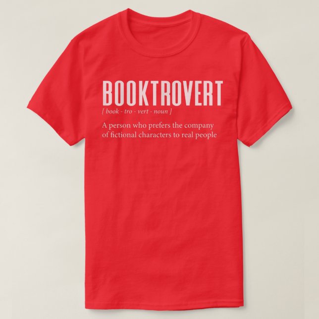 Booktrovert Definition Funny Book Lover  T-Shirt (Design Front)
