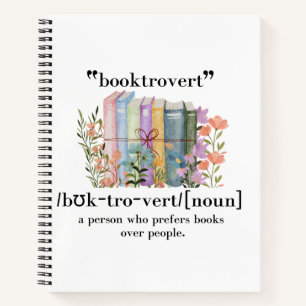 "Booktrovert" Definition Notebook